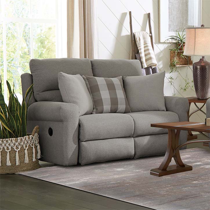 CATNAPPER Westport Sofa & Loveseat Pkg with Grey fabric